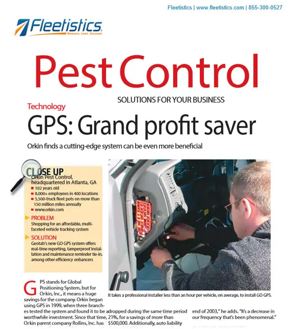 Orkin Pest Control Case Study - vehicle tracking for pest control