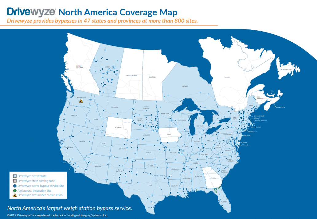 Drivewyze coverage map
