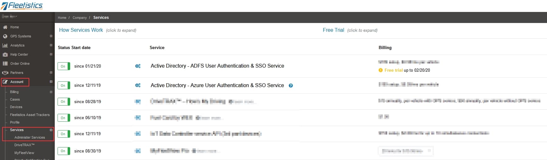 Active Directory set up in MyFleetistics