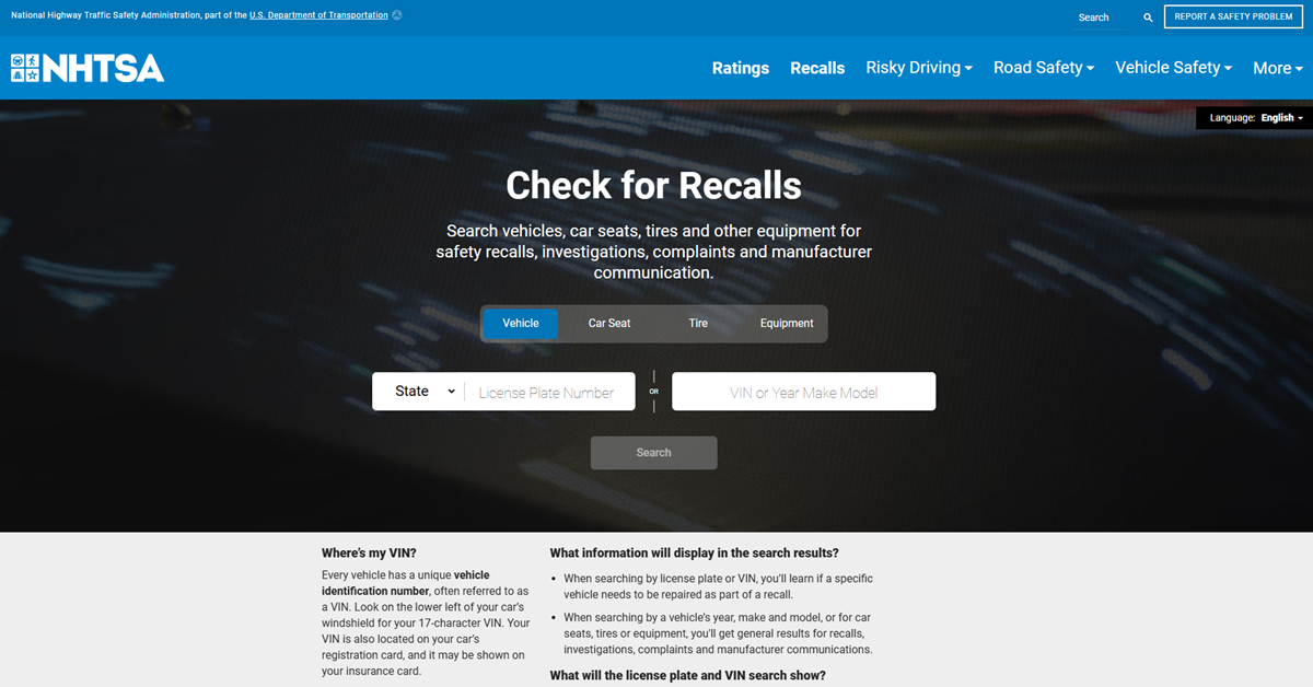 Check for Truck Recalls