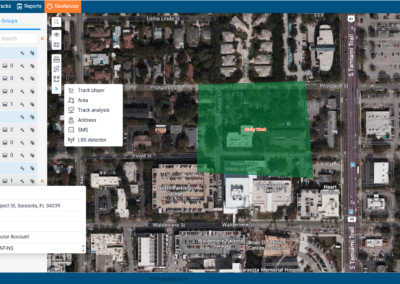 Geofence on a map for a GPS tracking service