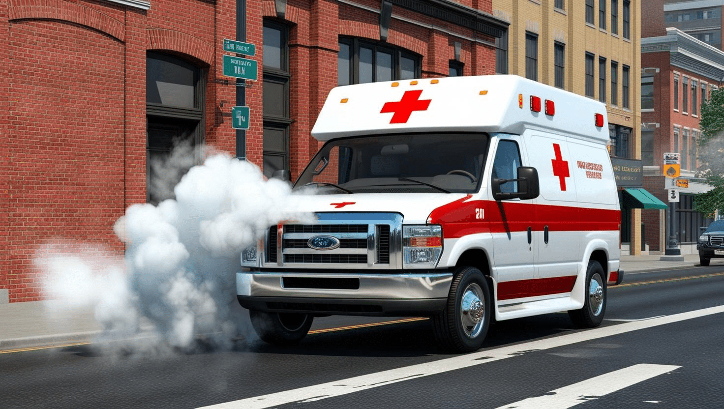 broke down non-emergency medical transport van