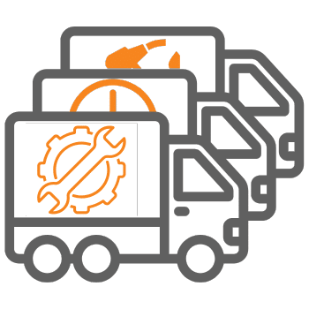 Multiple trucks representing fleet management