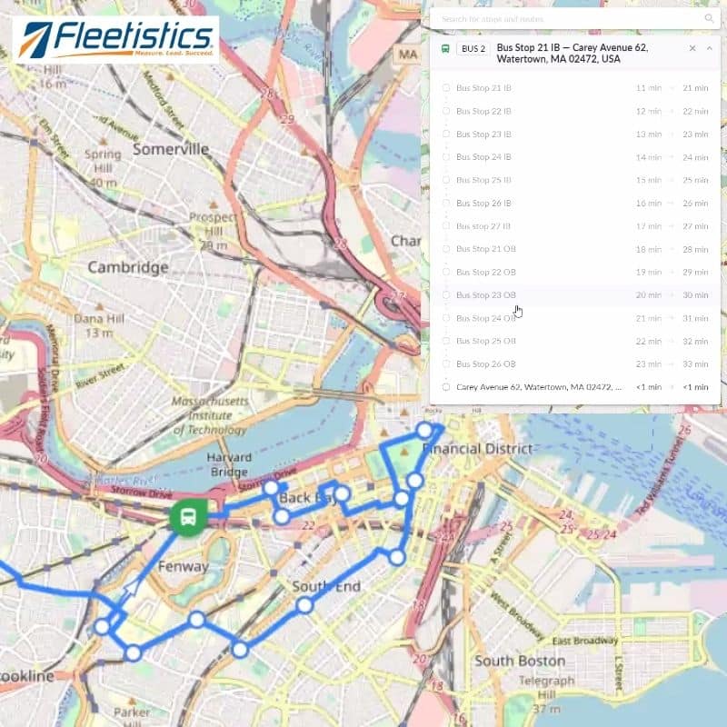 GPS Bus Tracking Software & System - Fleetistics