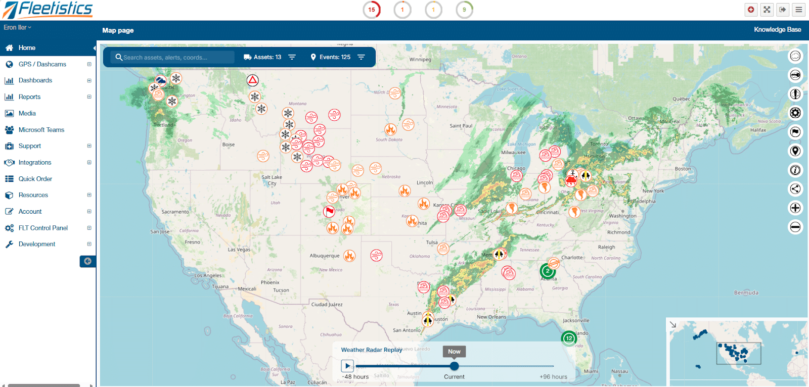 weather monitoring map